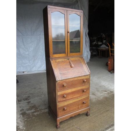 Edwardianisches antikes Eichen Bureau Bookcase britisch ca 1890