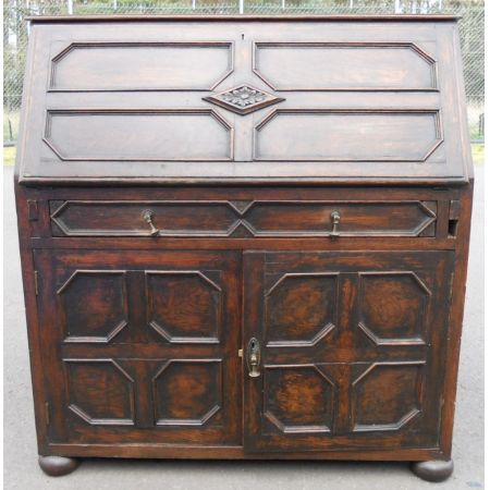 Antiker edwardianischer Eichen Bureau Bookcase britisch ca 1920