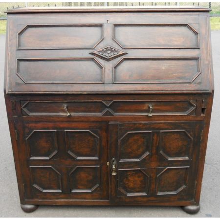 Antiker edwardianischer Eichen Bureau Bookcase britisch ca 1920