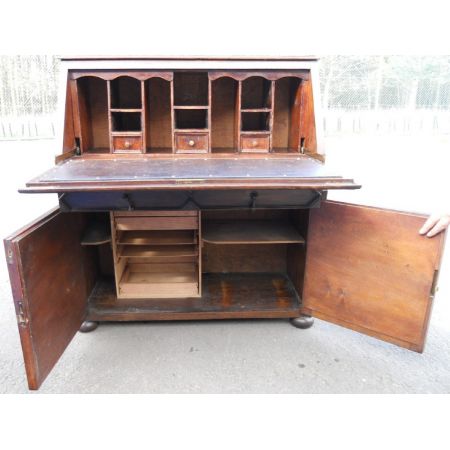 Antiker edwardianischer Eichen Bureau Bookcase britisch ca 1920