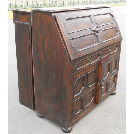 Antiker edwardianischer Eichen Bureau Bookcase britisch ca 1920