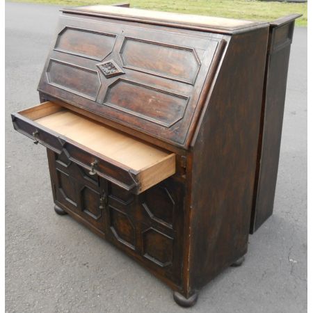 Antiker edwardianischer Eichen Bureau Bookcase britisch ca 1920