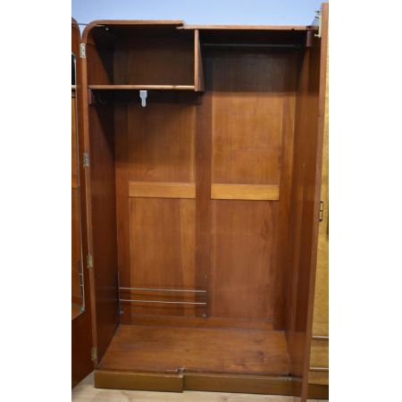 Antiker britischer Art Deco Kleiderschrank Mahagoni ca 1920
