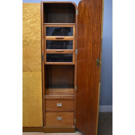 Antiker britischer Art Deco Kleiderschrank Mahagoni ca 1920