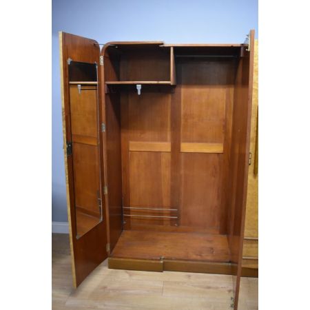 Antiker britischer Art Deco Kleiderschrank Mahagoni ca 1920