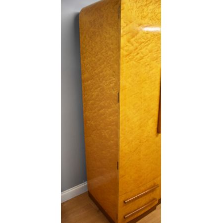 Antiker britischer Art Deco Kleiderschrank Mahagoni ca 1920