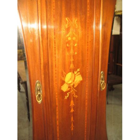 Edwardianischer antiker Mahagoni Kleiderschrank britisch ca 1920