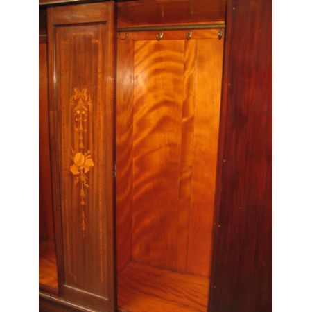 Edwardianischer antiker Mahagoni Kleiderschrank britisch ca 1920