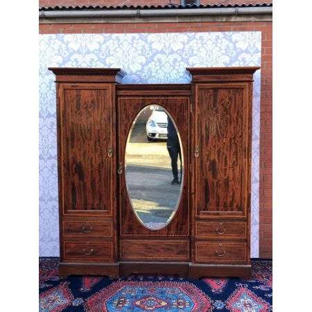 Georgianischer antiker Mahagoni Kleiderschrank englisch ca 1890