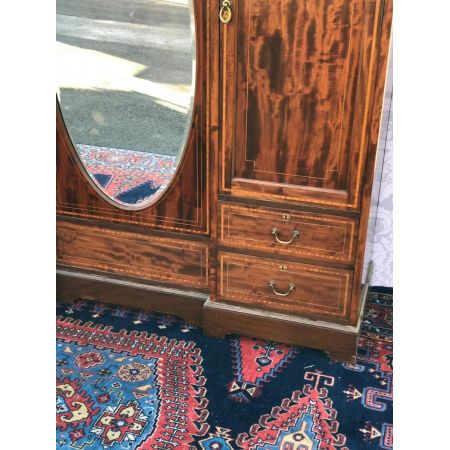 Georgianischer antiker Mahagoni Kleiderschrank englisch ca 1890