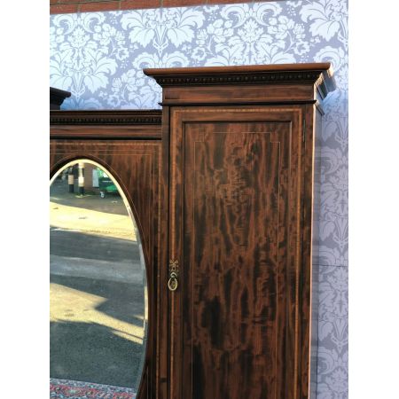 Georgianischer antiker Mahagoni Kleiderschrank englisch ca 1890