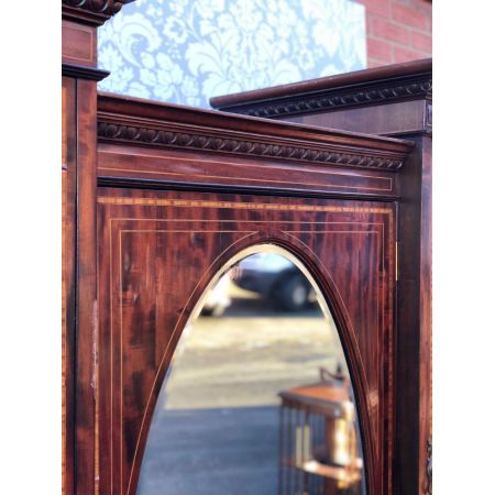 Georgianischer antiker Mahagoni Kleiderschrank englisch ca 1890