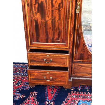 Georgianischer antiker Mahagoni Kleiderschrank englisch ca 1890