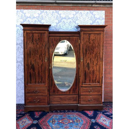 Georgianischer antiker Mahagoni Kleiderschrank englisch ca 1890