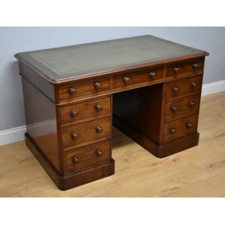 Viktorianischer antiker Mahagoni Schreibtisch englisch ca 1880