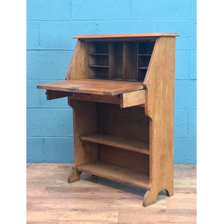 Antiker Arts and Crafts Eichen Sekretär Bücherschrank britisch ca 1900