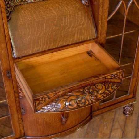 Antiker britischer Eichen Bücherschrank Sekretär Bureau Bookcase ca 1920