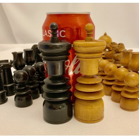 Antikes britisches Schach Set Schachfiguren ca 1920