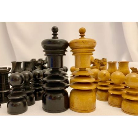 Antikes britisches Schach Set Schachfiguren ca 1920