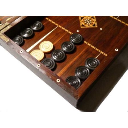 Antikes Englisches Coromandel Backgammon Schachbrett ca. 19. Jh.