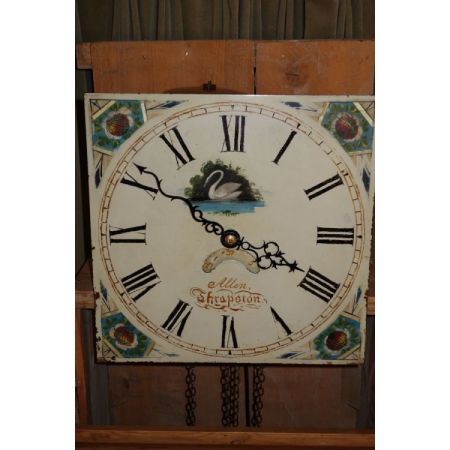 Britische antike Weichholz Standuhr Kiefern ca 1850