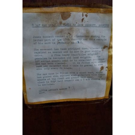 Antike britische Standuhr Eiche ca 1800