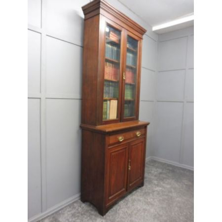Edwardianischer antiker Bücherschrank Nussbaum englisch ca 1900