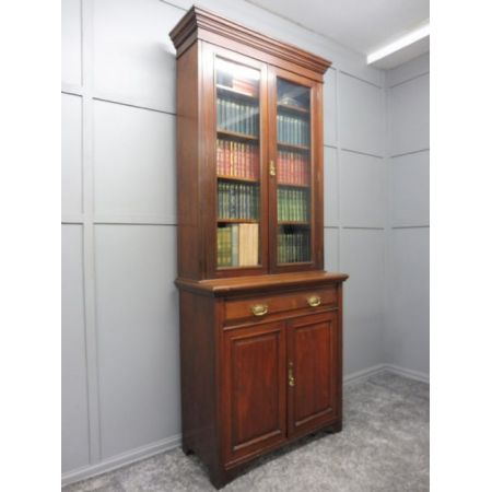 Edwardianischer antiker Bücherschrank Nussbaum englisch ca 1900