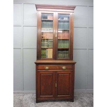 Edwardianischer antiker Bücherschrank Nussbaum englisch ca 1900