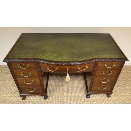 Edwardianischer antiker Mahagoni Schreibtisch englisch ca 1910