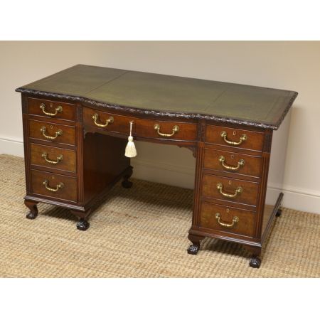 Edwardianischer antiker Mahagoni Schreibtisch englisch ca 1910