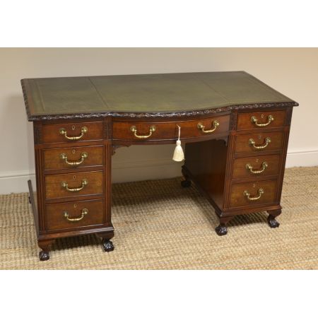 Edwardianischer antiker Mahagoni Schreibtisch englisch ca 1910