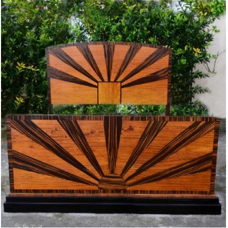 Antikes britisches Art Deco Doppelbett Palisander ca 1930