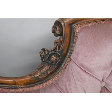 Viktorianische antike Nussbaum Chaiselongue englisch ca 1870