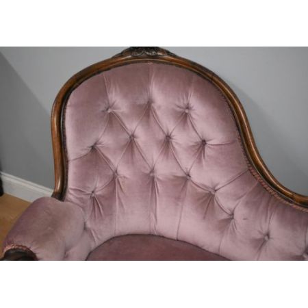 Viktorianische antike Nussbaum Chaiselongue englisch ca 1870