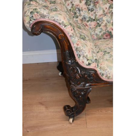 Viktorianische antike Nussbaum Chaiselongue britisch ca 1870