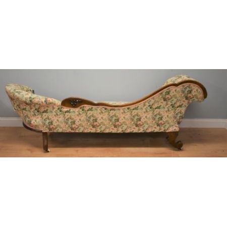 Viktorianische antike Nussbaum Chaiselongue britisch ca 1870