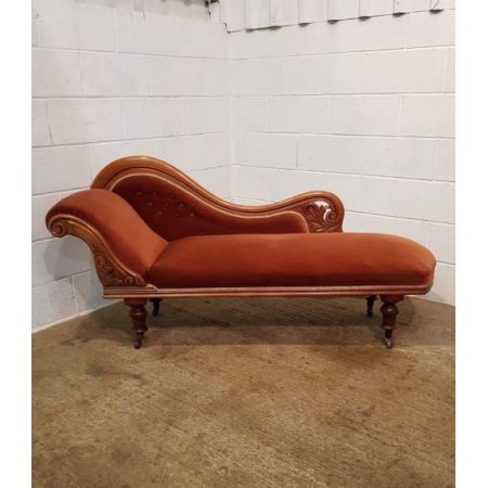 Viktorianische antike Nussbaum Chaiselongue ca 1880