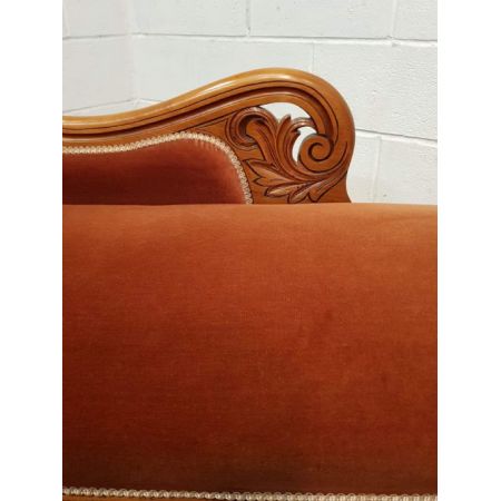 Viktorianische antike Nussbaum Chaiselongue ca 1880