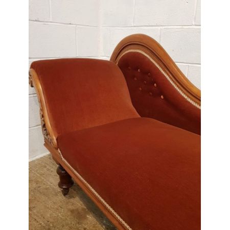 Viktorianische antike Nussbaum Chaiselongue ca 1880