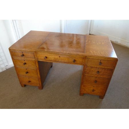 Antiker britischer Eichen Schreibtisch Maple & Co ca 1920