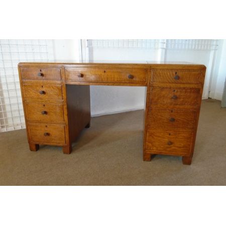 Antiker britischer Eichen Schreibtisch Maple & Co ca 1920