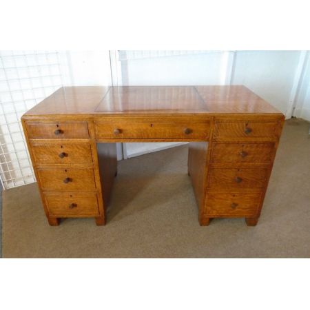 Antiker britischer Eichen Schreibtisch Maple & Co ca 1920