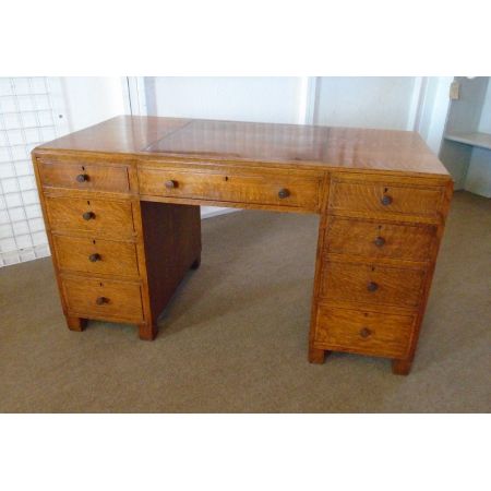 Antiker britischer Eichen Schreibtisch Maple & Co ca 1920