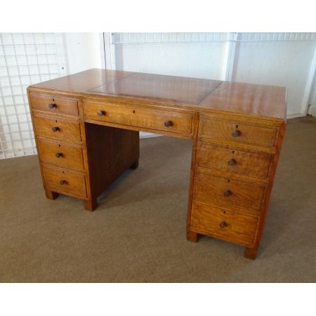 Antiker britischer Eichen Schreibtisch Maple & Co ca 1920