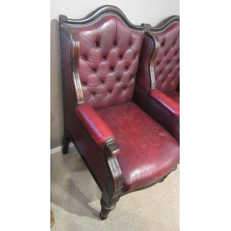 Antikes viktorianisches Leder Sofa englisch ca 1860