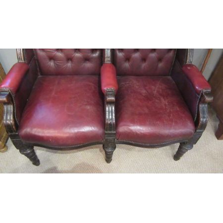 Antikes viktorianisches Leder Sofa englisch ca 1860