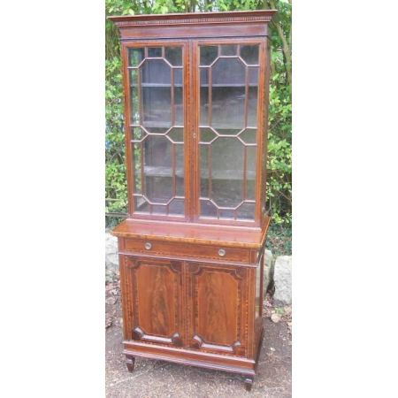 Edwardianischer antiker Mahagoni Bücherschrank englisch ca 1900