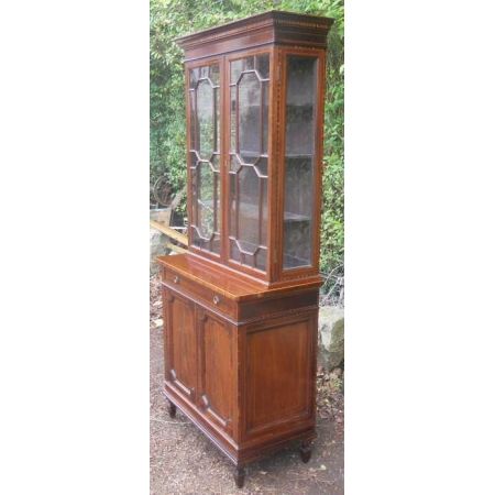 Edwardianischer antiker Mahagoni Bücherschrank englisch ca 1900