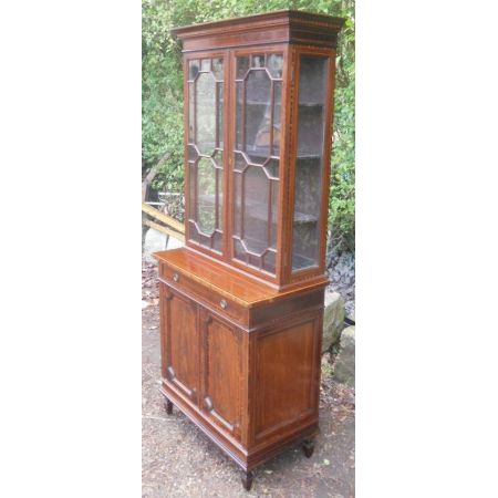 Edwardianischer antiker Mahagoni Bücherschrank englisch ca 1900